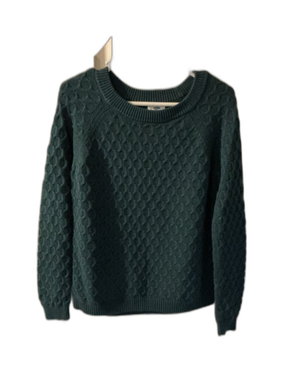 Old Navy Dark Green Cable Knit Crew Neck Sweater